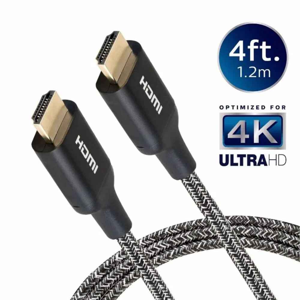 Philips HDMI High-Speed Cable with Ethernet 4K Ultra HD Full Audio/Video HDR 4ft
